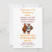 Funny Thanksgiving Dinner Invitations Kaart (Achterkant)