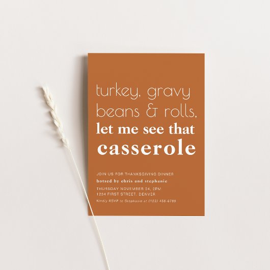 Funny Thanksgiving Dinner Party Invitation Kaart