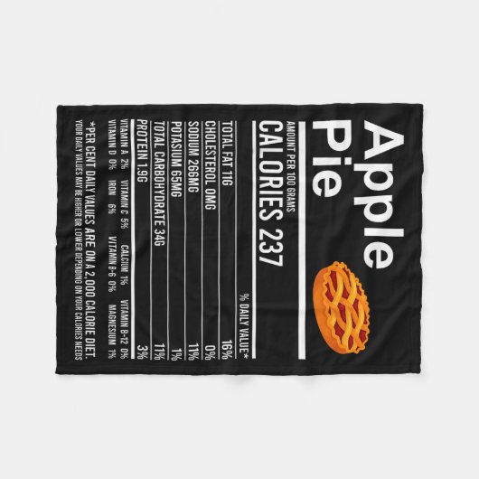 Funny Thanksgiving Food Apparel, E Nutrition Facts Fleece Deken (Voorkant (Horizontaal))