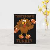 Funny Thanksgiving Football Touchdown Turkey Kaart (Gele Bloem)