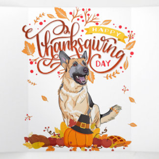 Funny Thanksgiving geeft Duits Shepherd Dog Drieluik Aankondiging