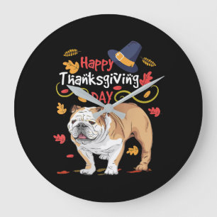 Funny Thanksgiving Giften for English Bulldog Grote Klok