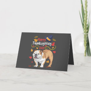Funny Thanksgiving Gifts for English Bulldog Feestdagen Kaart