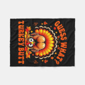 Funny Thanksgiving Guess What Turkey Butt Couples Fleece Deken (Voorkant (Horizontaal))