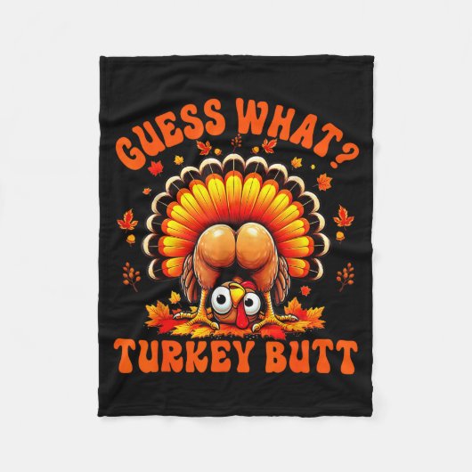 Funny Thanksgiving Guess What Turkey Butt Couples Fleece Deken (Voorkant)