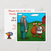 Funny Thanksgiving Humor Dinner Invitations Kaart (Voorkant / Achterkant)