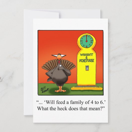 Funny Thanksgiving Humor Dinner Invitations Kaart (Voorkant)