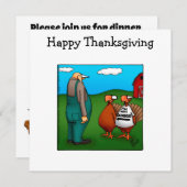 Funny Thanksgiving Humor Dinner Invitations Kaart (Voorkant / Achterkant)