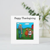 Funny Thanksgiving Humor Dinner Invitations Kaart (Staand voorkant)