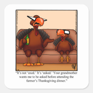 Funny Thanksgiving Humor Stickers