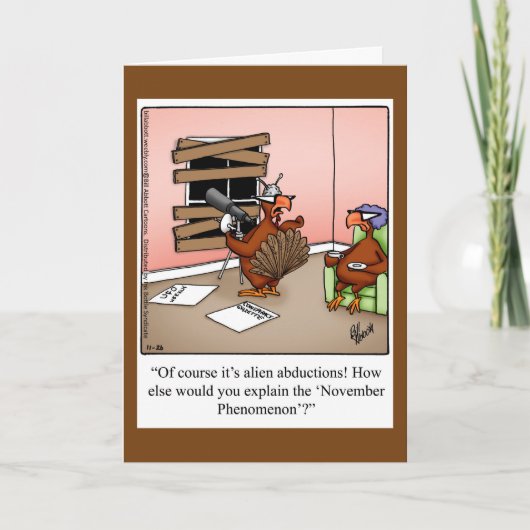 Funny Thanksgiving Humour Holiday Carte de voeux (Devant)