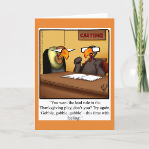 Funny Thanksgiving Humour Holiday Carte de voeux