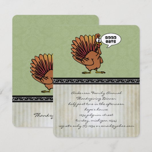 Funny Thanksgiving Kaart (Voorkant / Achterkant)