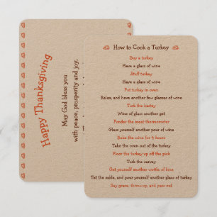 Funny Thanksgiving Kaart hoe we Turkije moeten roo