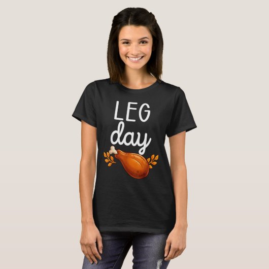 Funny Thanksgiving Leg Day Family Matching Turkey  T-shirt (Voorkant volledig)