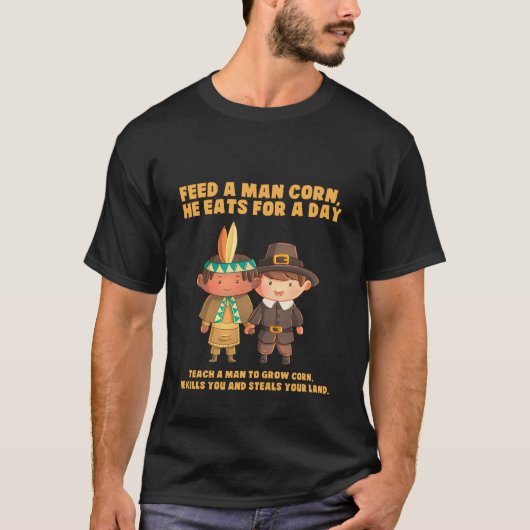 Funny Thanksgiving Native American T-shirt (Voorkant)