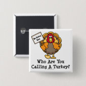 Funny Thanksgiving Turkey Button (Voorkant /achterkant)
