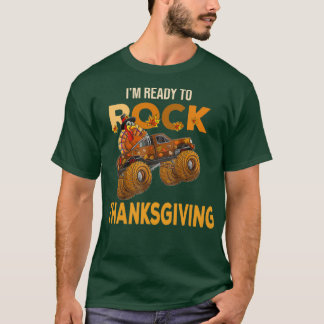 Funny Thanksgiving turkey day riding monster truck T-shirt