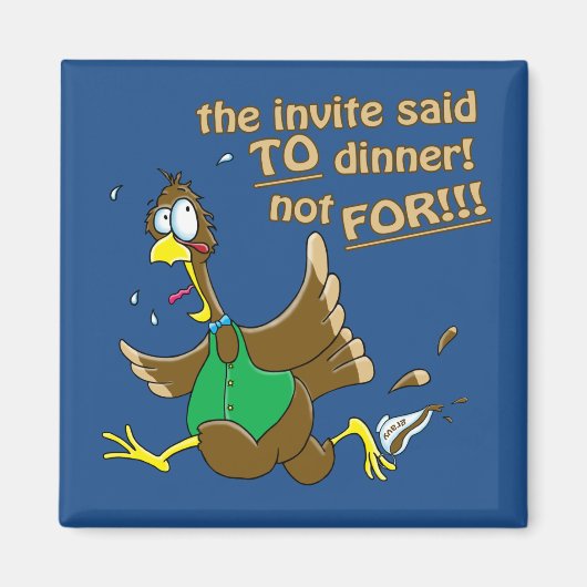 Funny Thanksgiving Turkey Dinner Magneet (Voorkant)
