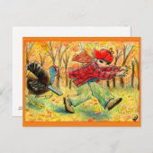 Funny Thanksgiving Turkey Hunter briefkaart (Voorkant / Achterkant)