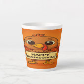 Funny Thanksgiving Turkey Latte Mug Mok (Voorkant)