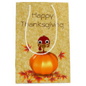 Funny Thanksgiving Turkey Pumpkin Medium Gift Bag Cadeauzakje (Voorkant)