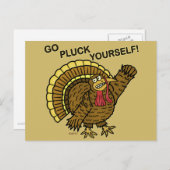 Funny Thanksgiving Turkey Pun Feestdagenkaart (Voorkant / Achterkant)