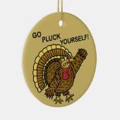 Funny Thanksgiving Turkey Pun Keramisch Ornament (Rechts)