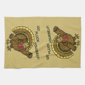 Funny Thanksgiving Turkey Pun Theedoek (Horizontaal)