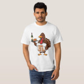 Funny Thanksgiving Turkey Wine Pie Good Vibes T-shirt (Voorkant volledig)