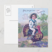 Funny Thanksgiving Turkije Feestdagenkaart (Voorkant / Achterkant)