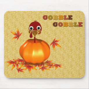 Funny Thanksgiving Turkije in Pumpkin - Mousepad Muismat