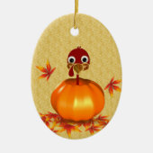 Funny Thanksgiving Turkije in Pumpkin - Ornament (Voorkant)