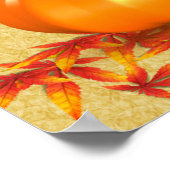 Funny Thanksgiving Turkije in Pumpkin - Poster (Hoek)