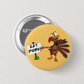Funny Thanksgiving Turkije, knop Ronde Button 5,7 Cm (Voorkant /achterkant)