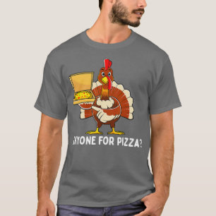 Funny Thanksgiving Turkije Pizza Mannen Kinder jon T-shirt