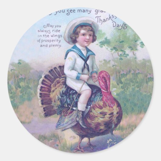 Funny Thanksgiving Turkije Ronde Sticker (Voorkant)