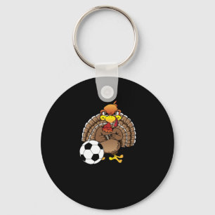 Funny Thanksgiving Turkije Voetbal Soccer Gift Sleutelhanger