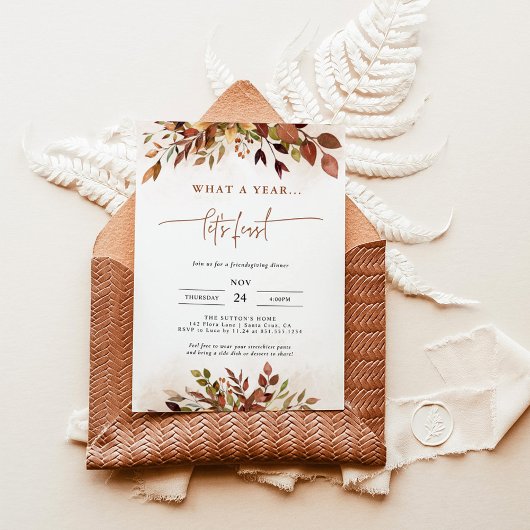 Funny Thanksgiving Uitnodiging Friendsgiving Dinne