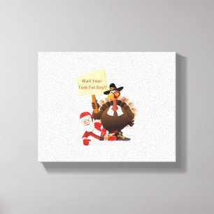 Funny Thanksgiving Wacht je beurt Fat Boy Funny SA Canvas Afdruk