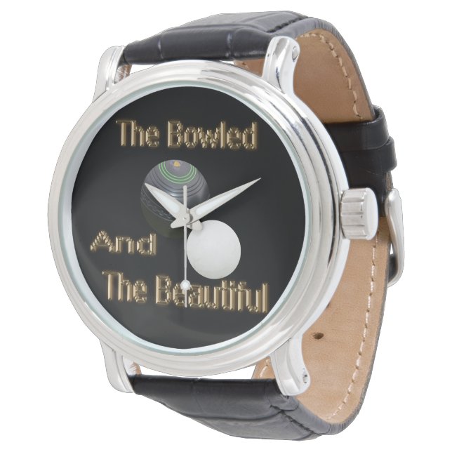 Funny The Bowled Gold Lawn Bowls Design, Horloge (Gekanteld)
