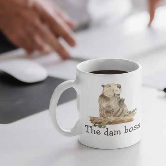 Funny the Dam Boss Beaver Gift Koffiemok