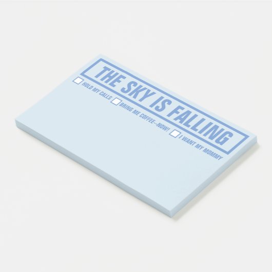 Funny "The Sky is Falling" 10"x6" Post-it® Notes (Schuin)