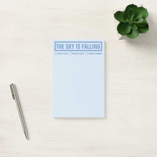 Funny "The Sky is Falling" 4"x6" Post-it® Notes (Kantoor)