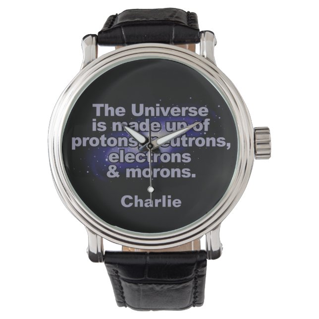 Funny "The Universe" aangepaste naam kijkt Horloge (Voorkant)