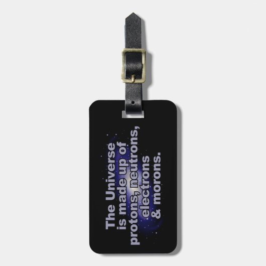 Funny "The Universe" custom bagagelabel (Voorkant verticaal)