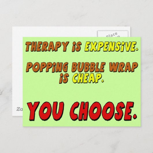 Funny Therapy T-shirts Gifts Briefkaart (Voorkant / Achterkant)
