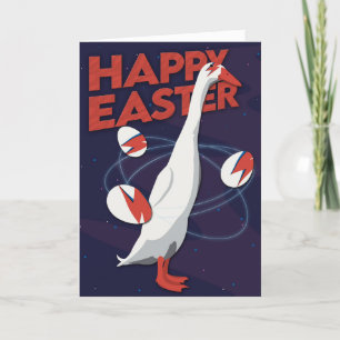 Funny Thin White Duck Easter Space Ceig Music Orbi Feestdagen Kaart