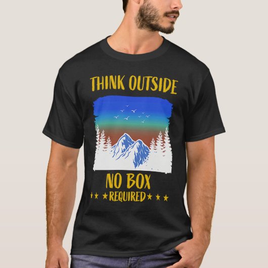 Funny Think Outside Box Outfit For Hiking Father's T-shirt (Voorkant)