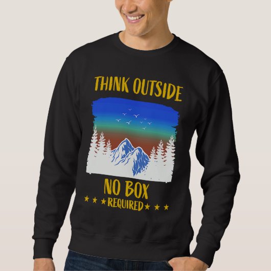 Funny Think Outside Box Outfit For Hiking Father's Trui (Voorkant)